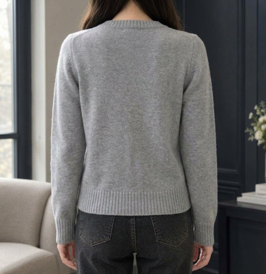 Eton Women's Argyle Cardigan — Round Neck, Cropped Fit & Cream Buttons 2