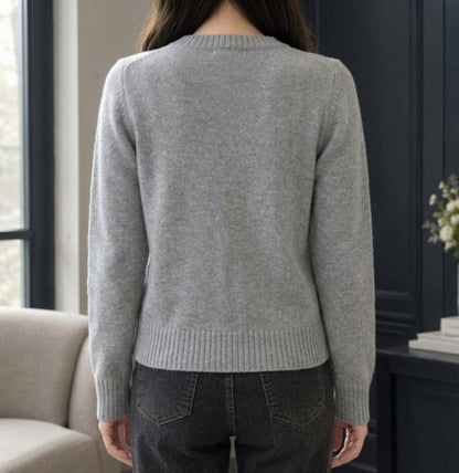 Eton Women's Argyle Cardigan — Round Neck, Cropped Fit & Cream Buttons 2