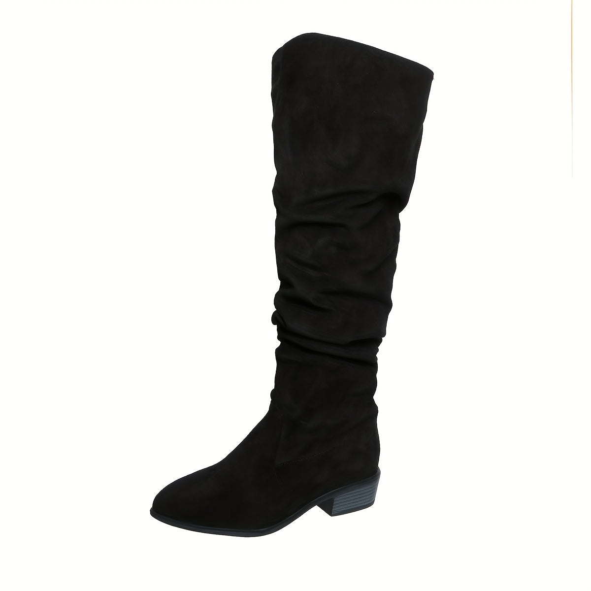 Astrid Women's Overknee Pull-On Boots — Block Heel Faux Suede 5