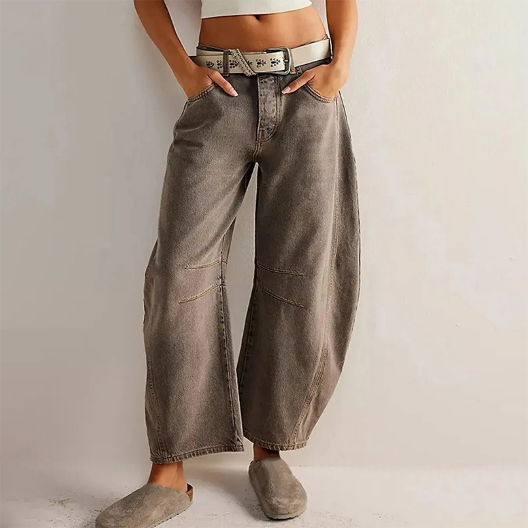 Barrel Leg Jeans — Mid Rise Relaxed Fit Curved Silhouette 5
