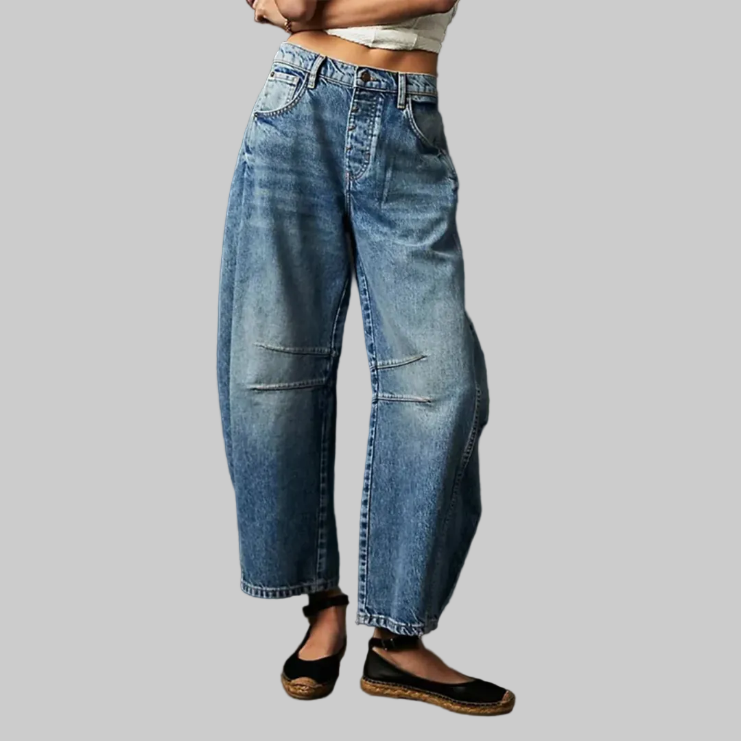 Barrel Leg Jeans — Mid Rise Relaxed Fit Curved Silhouette 6