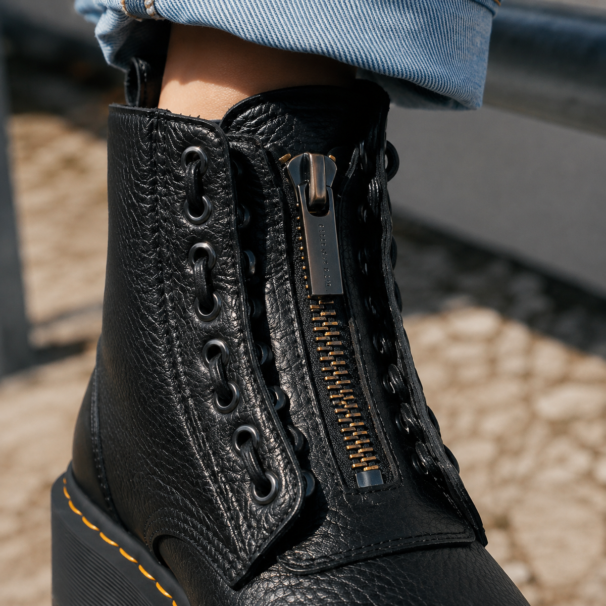Bianchi Platform Ankle Boots — Chunky Ridged Sole & Zip 3