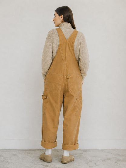 Brixton Women's Canvas Dungarees — Relaxed Fit Bib Overalls with Pockets 2