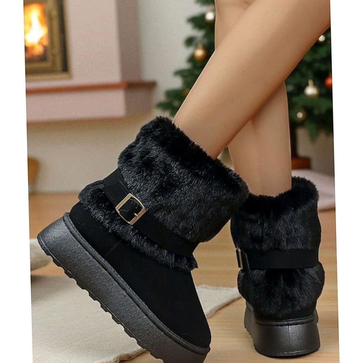 Cairngorm Women's Slip-On Snow Boots — Faux Fur Trim Winter Boots 11
