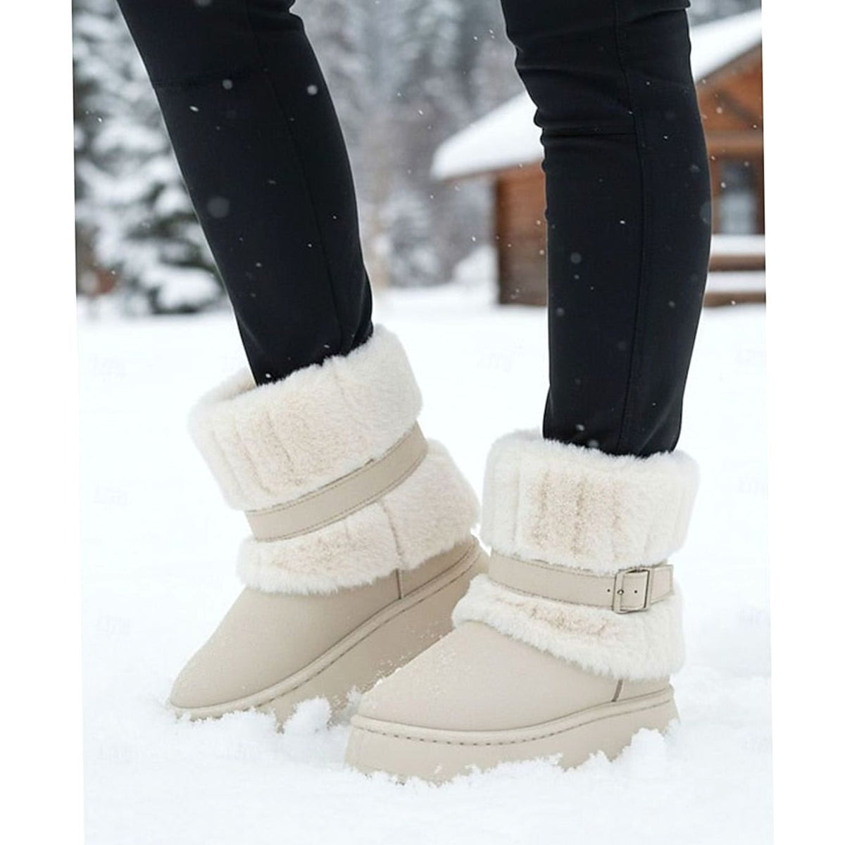 Cairngorm Women's Slip-On Snow Boots — Faux Fur Trim Winter Boots 9