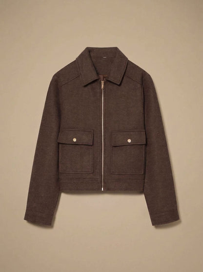 Chiswick Women's Cropped Stand-Collar Coat — Button-Front Jacket 10