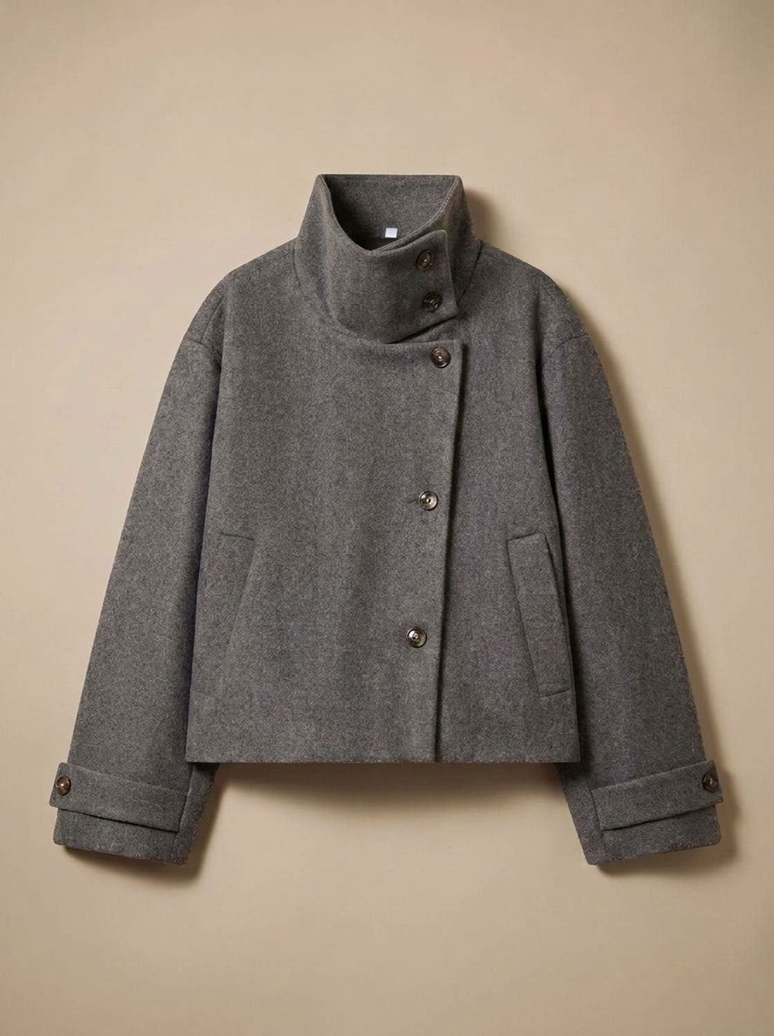 Chiswick Women's Cropped Stand-Collar Coat — Button-Front Jacket 7