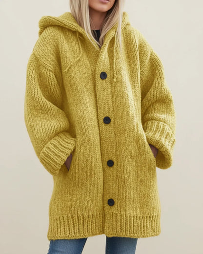 Cumbria Women's Hooded Cardigan Coat — Oversized Button-Front Knit 2