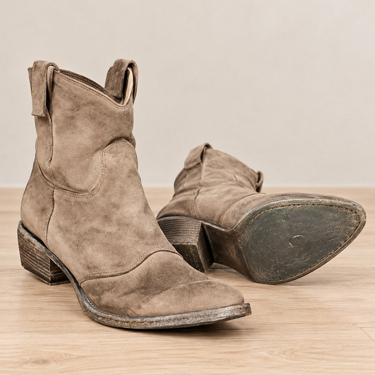 Dakota Women's Western Ankle Boots — Faux Suede Cowboy Boots 3