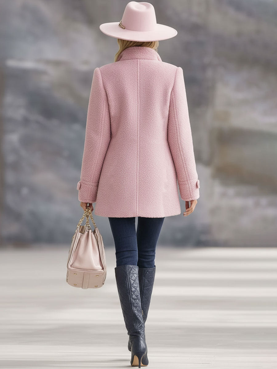 Dalston Women's Fleece Zip-Up Jacket — Vintage Stand Collar 4