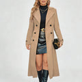 Elowen Double Breasted Long Coat — Notched Lapel Fit 3