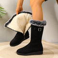 Faux Fur-Trim Tall Winter Boots — Warm Plush Lining 1