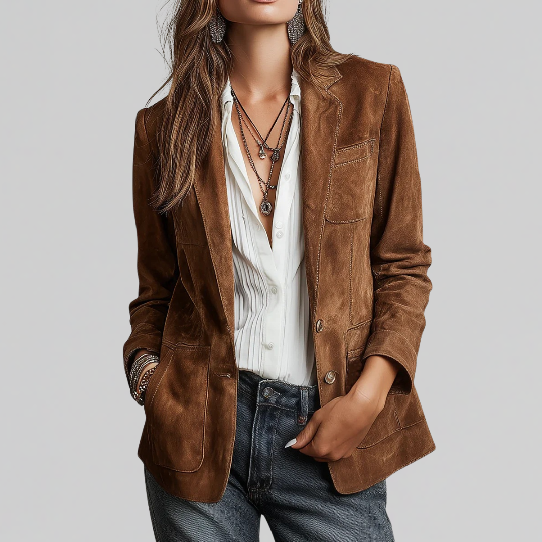 Fern Suede-Touch Women's Blazer — Tailored Relaxed Fit 1