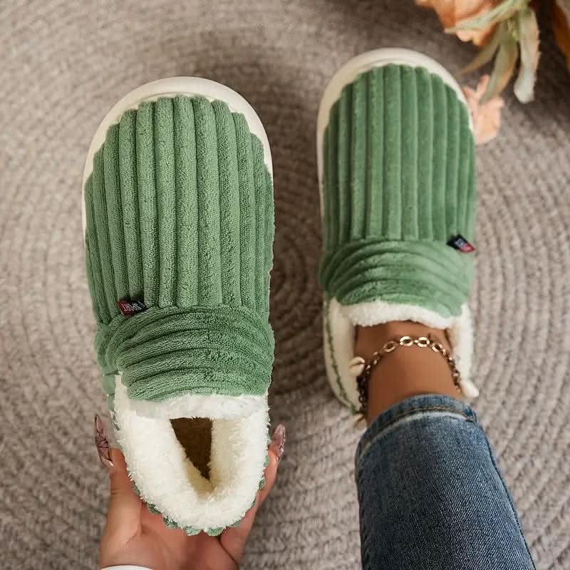 Fireside Corduroy Winter Slippers — Fleece-Lined, Non-Slip Sole 2