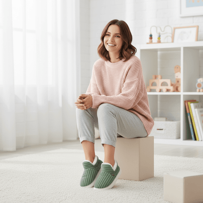 Fireside Corduroy Winter Slippers — Fleece-Lined, Non-Slip Sole 3