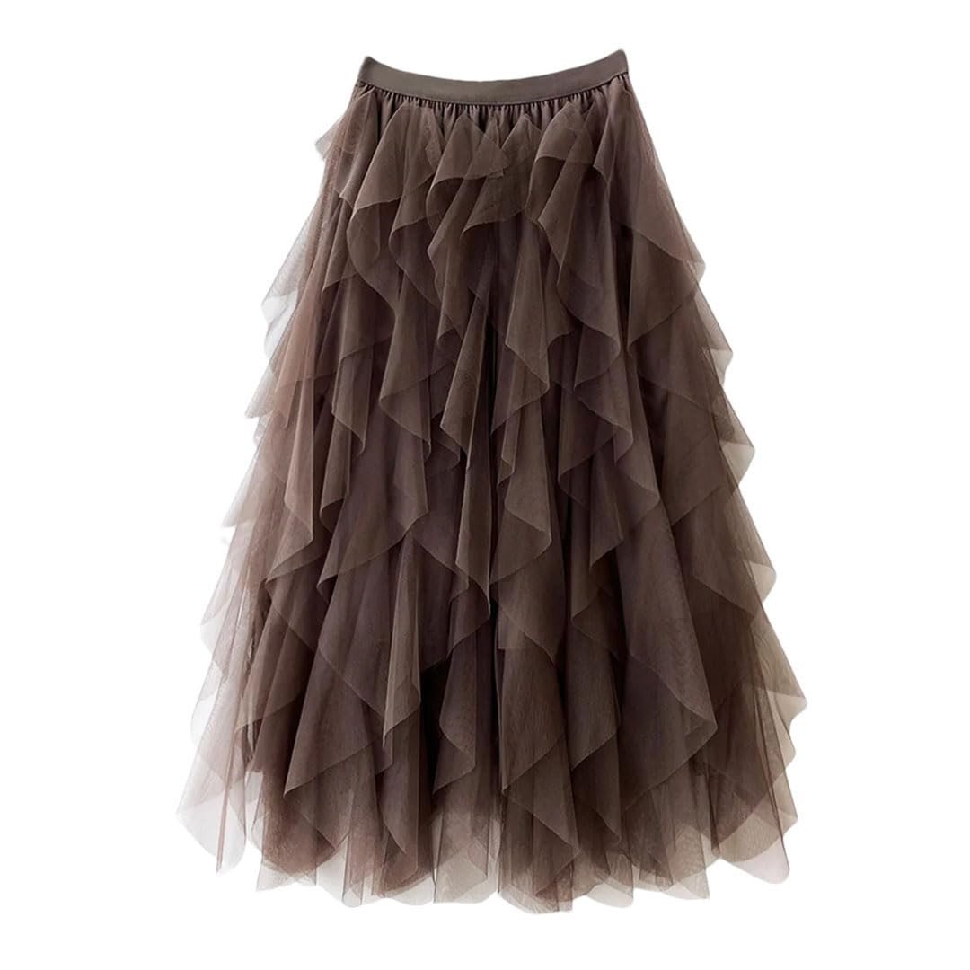 Flowing Midi Skirt — Elegant Draped Silhouette Relaxed Fit 8