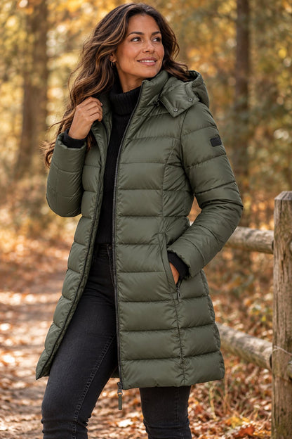Hampstead Women's Long Hooded Puffer Coat — Insulated Winter Coat 16