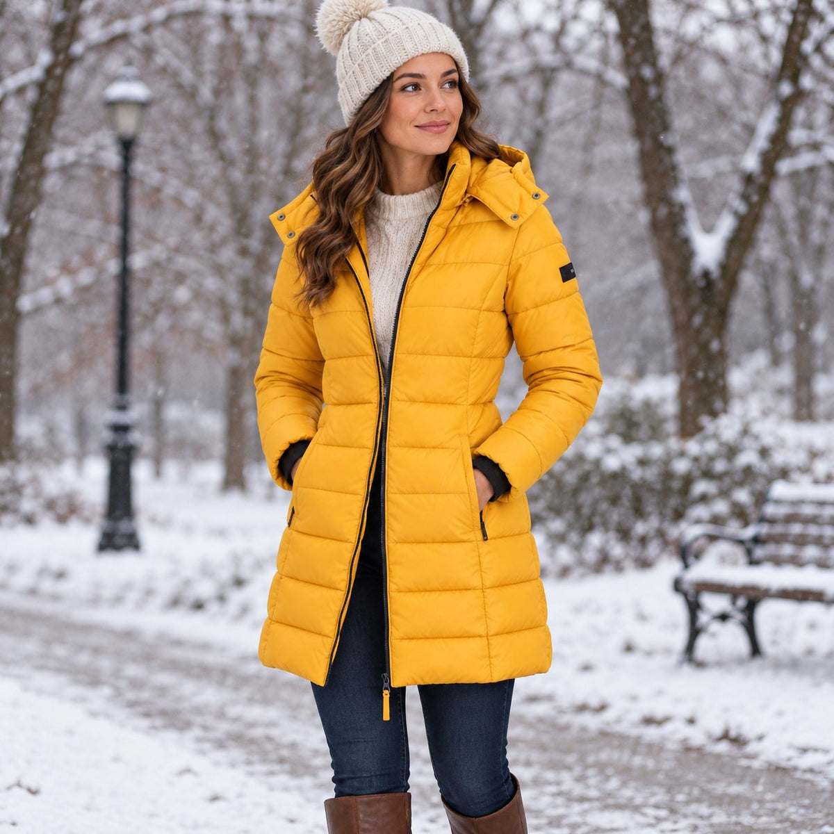 Hampstead Women's Long Hooded Puffer Coat — Insulated Winter Coat 4