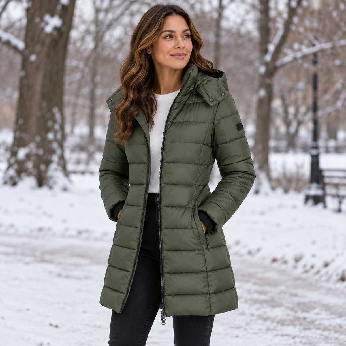 Hampstead Women's Long Hooded Puffer Coat — Insulated Winter Coat 5
