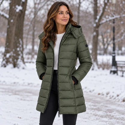 Hampstead Women's Long Hooded Puffer Coat — Insulated Winter Coat 5