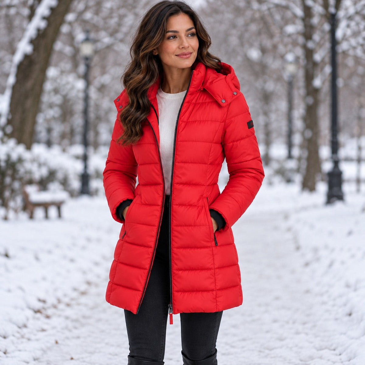 Hampstead Women's Long Hooded Puffer Coat — Insulated Winter Coat 7