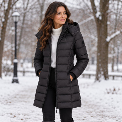 Hampstead Women's Long Hooded Puffer Coat — Insulated Winter Coat 8