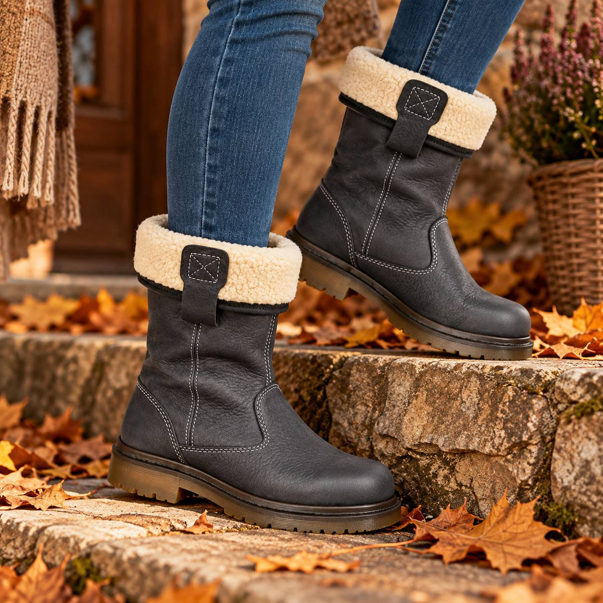 Harrogate Women's Mid-Calf Winter Boots — Faux Leather, Fleece-Lined 6
