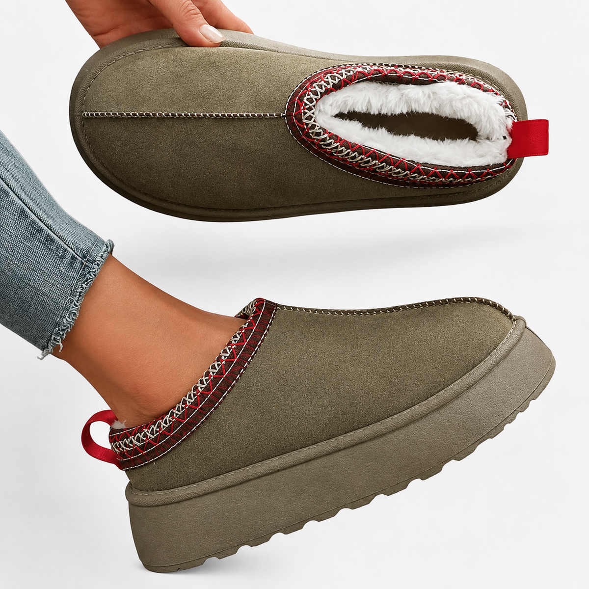 Hearth Women's Faux Fur Lined Slippers — Slip-On House Shoes 2