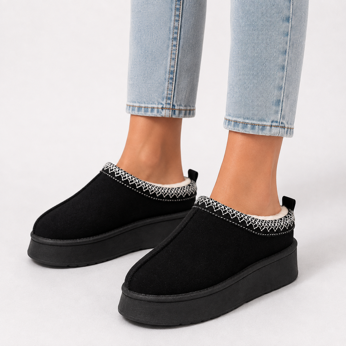 Hearth Women's Faux Fur Lined Slippers — Slip-On House Shoes 4