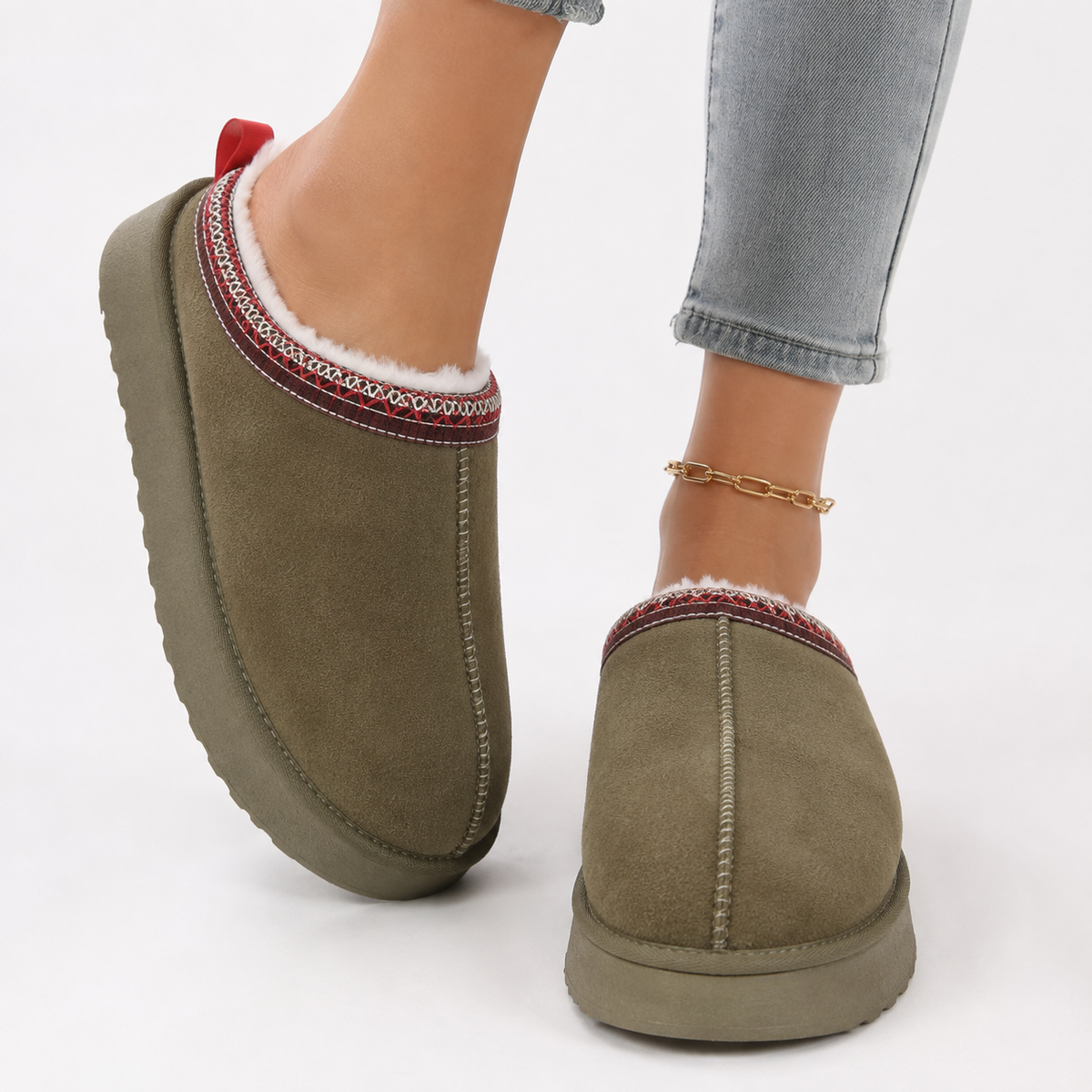Hearth Women's Faux Fur Lined Slippers — Slip-On House Shoes 1