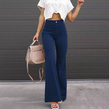 Carnaby Women's High Waist Flared Corduroy Trousers — Retro 70s 3
