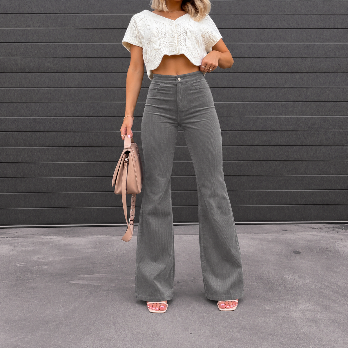 Carnaby Women's High Waist Flared Corduroy Trousers — Retro 70s 8