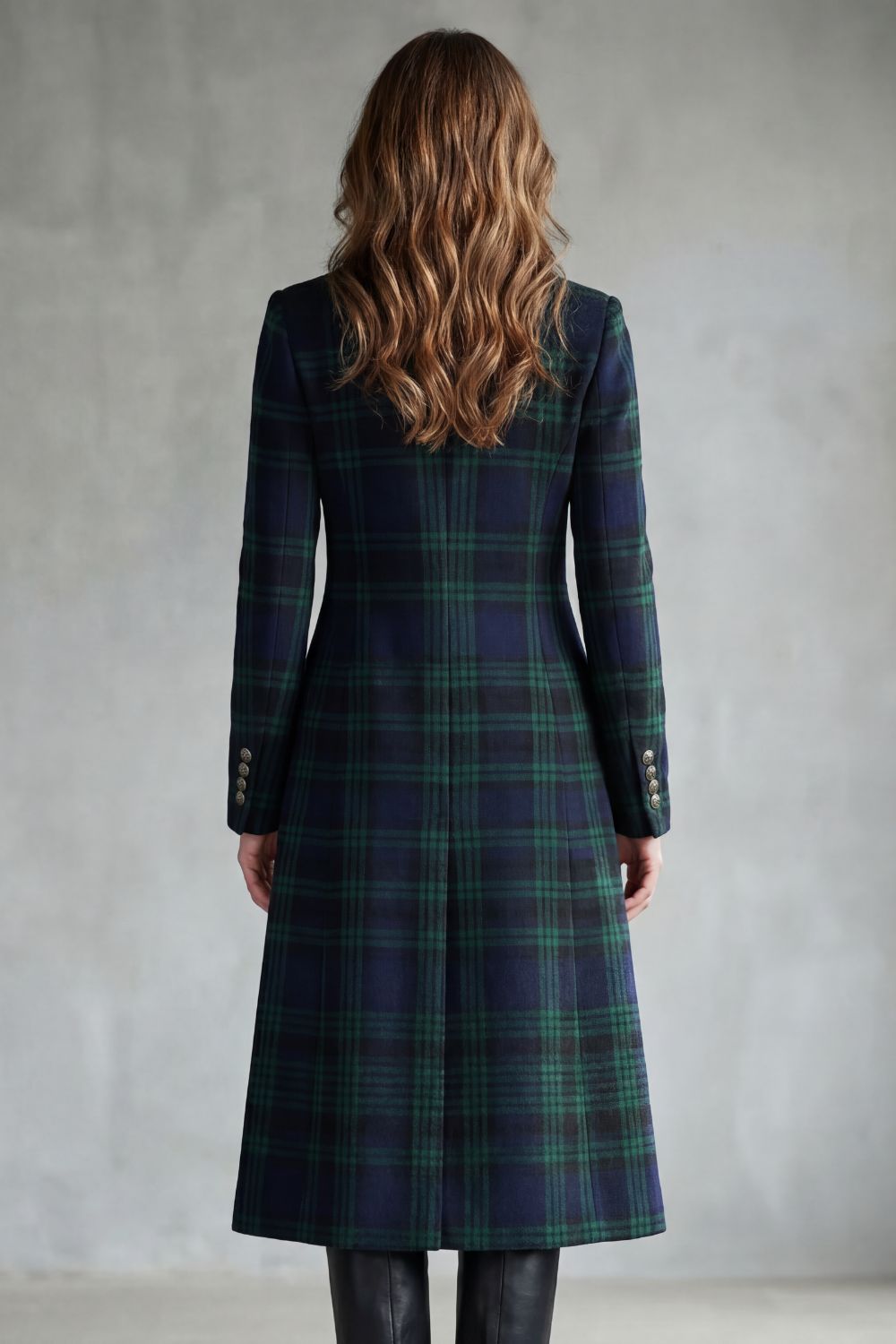 Highland Women's Tartan Coat — Wool-Look Check Overcoat 4