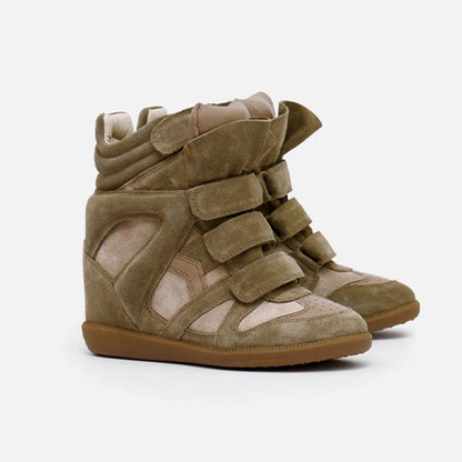 Holland Park Women's High-Top Wedge Trainers — Suede-Look, Easy-Fasten Straps 11