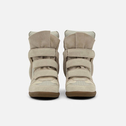 Holland Park Women's High-Top Wedge Trainers — Suede-Look, Easy-Fasten Straps 8