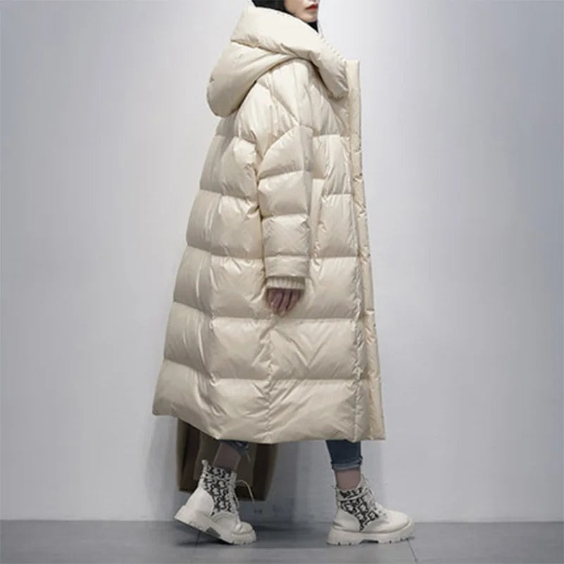 Hooded Long Puffer Coat – Oversized Quilted Winter Jacket 1