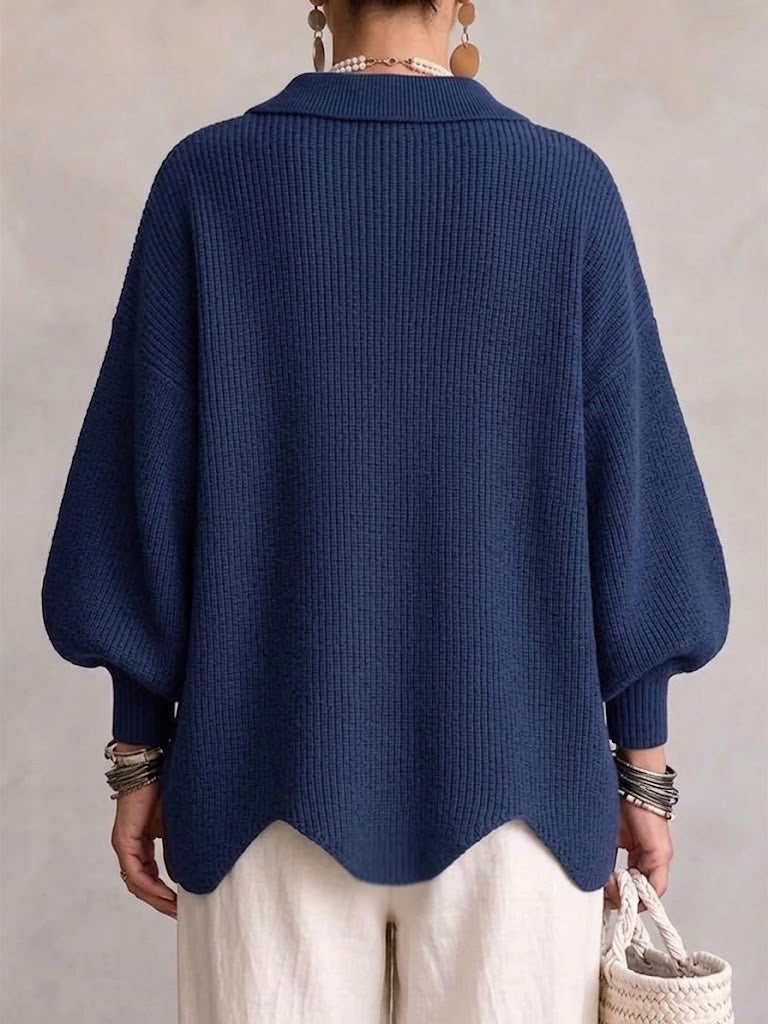 Heavyweight Oversized Cardigan — Lantern Sleeves & Gold Buttons 2