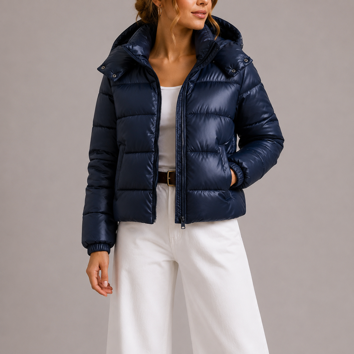 Keswick Women's Lightweight Hooded Puffer Jacket — Quilted Winter Coat 3