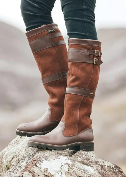 Ludlow Women's Knee-High Country Boots — Waterproof Pull-On, Buckles 3