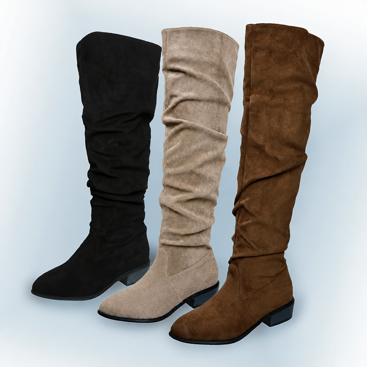 Mayfield Women's Over-the-Knee Boots — Faux Suede, Block Heel Pull-On 7