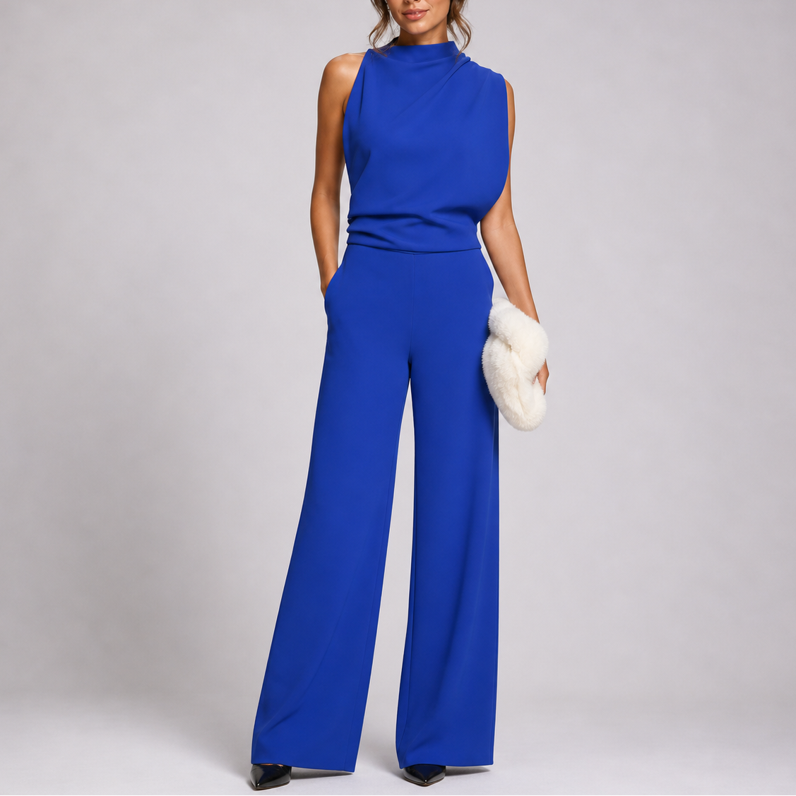 Monaco Women's Sleeveless Wide-Leg Jumpsuit — High Neck One-Piece 6