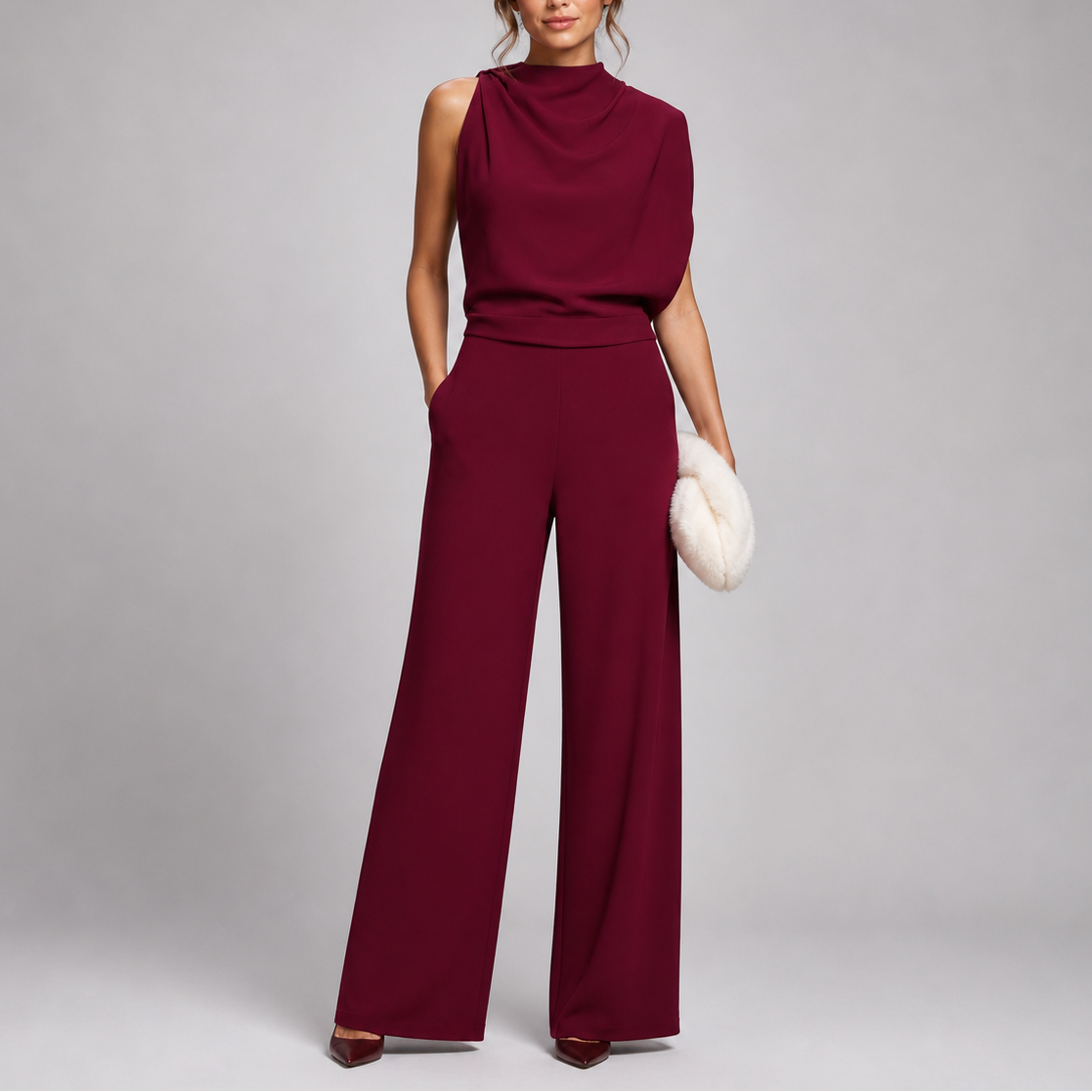 Monaco Women's Sleeveless Wide-Leg Jumpsuit — High Neck One-Piece 7