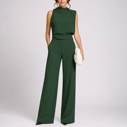 Monaco Women's Sleeveless Wide-Leg Jumpsuit — High Neck One-Piece 1