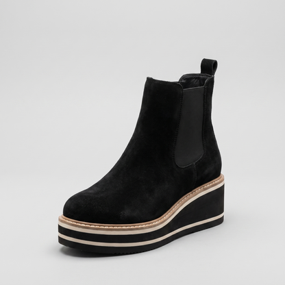 Notting Hill Women's Platform Chelsea Boots — Suede-Touch Pull-On 3