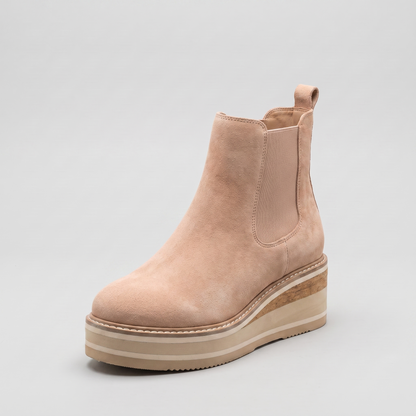 Notting Hill Women's Platform Chelsea Boots — Suede-Touch Pull-On 4