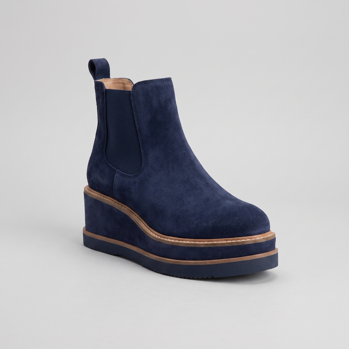 Notting Hill Women's Platform Chelsea Boots — Suede-Touch Pull-On 5