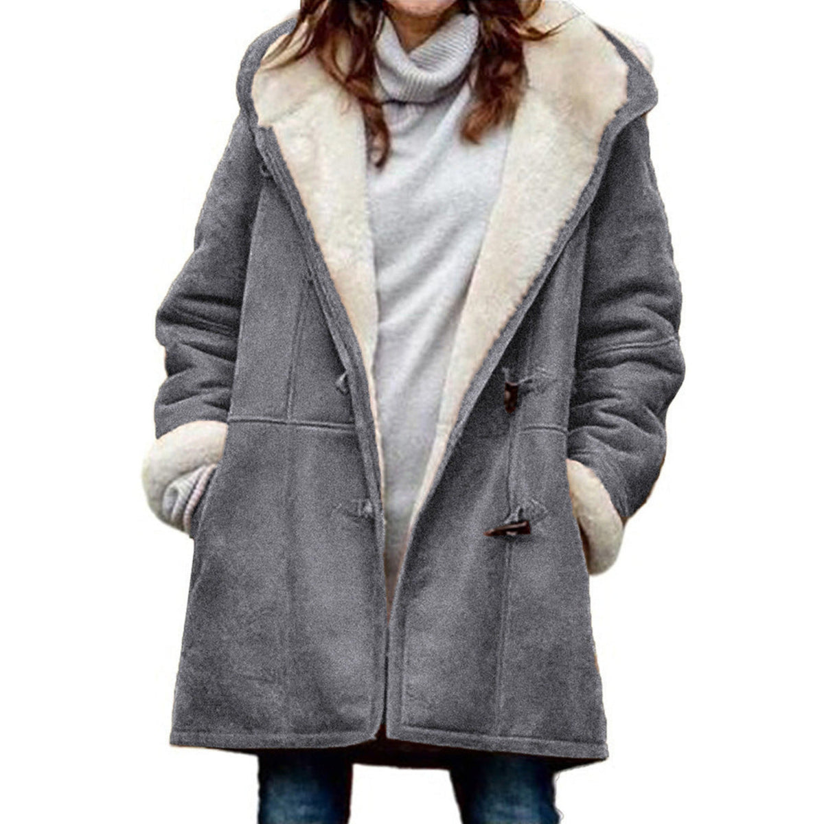 Paddington Women's Hooded Duffle Coat — Warm Lined, Toggle Buttons 6