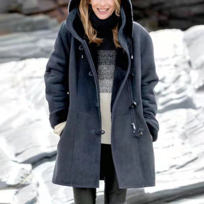 Paddington Women's Hooded Duffle Coat — Warm Lined, Toggle Buttons 7