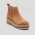 Platform Chelsea Ankle Boots — Women's Suede-Look Pull-On 1