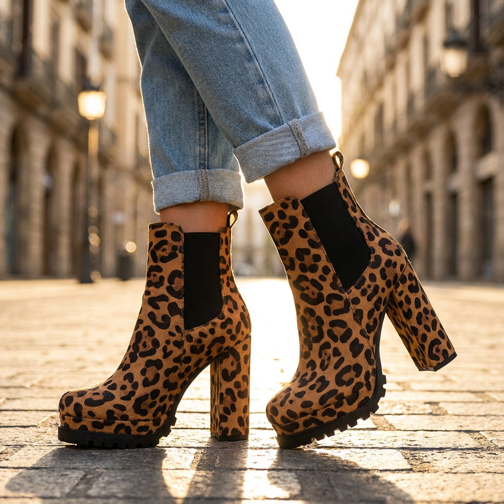 Primrose Women's Block Heel Ankle Boots — Faux Suede-Look, Lug Sole 2